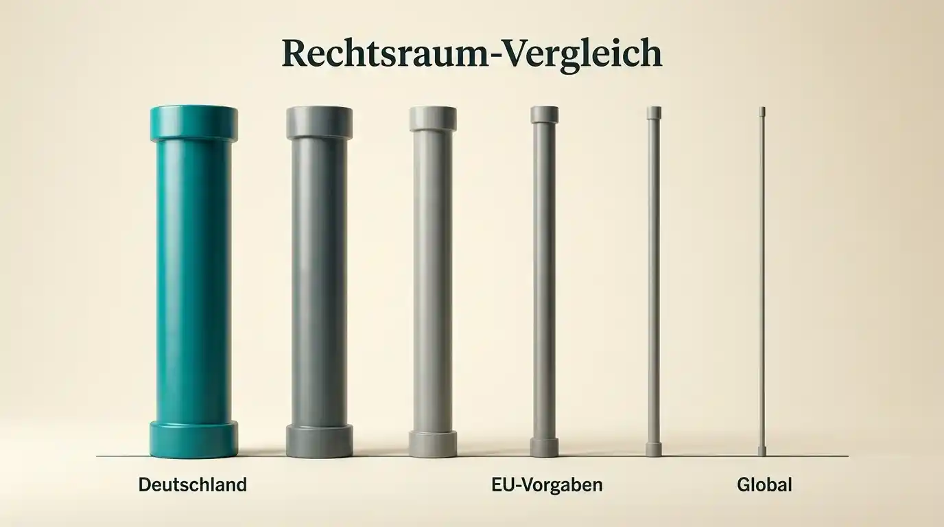 Vergleichende Darstellung der alternativen Streitbeilegungsmechanismen über sechs Jurisdiktionen mit unterschiedlich starken Konnektivitätsbalken