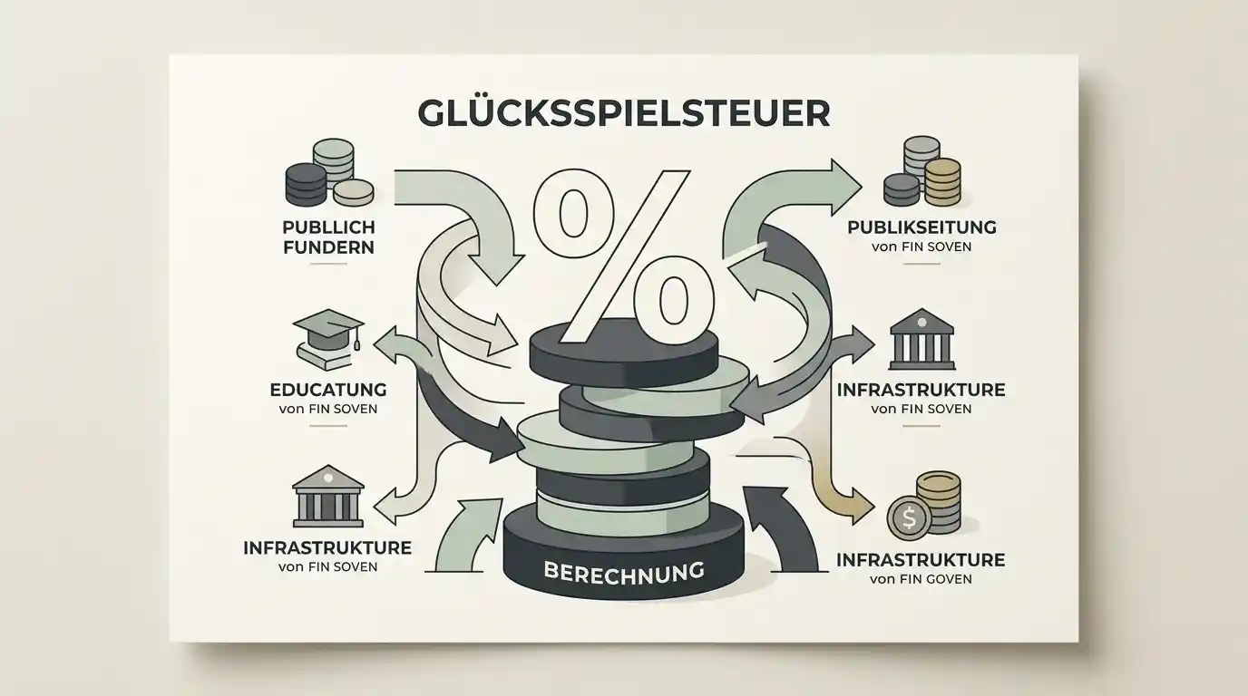 Visualisierung der Bemessung der Glücksspielsteuer von 5,3 Prozent auf den Spieleinsatz im virtuellen Automatenspiel