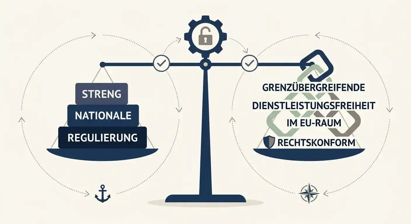 Visualisierung der Kohärenzprüfung nationaler Beschränkungen im EU-Glücksspielrecht