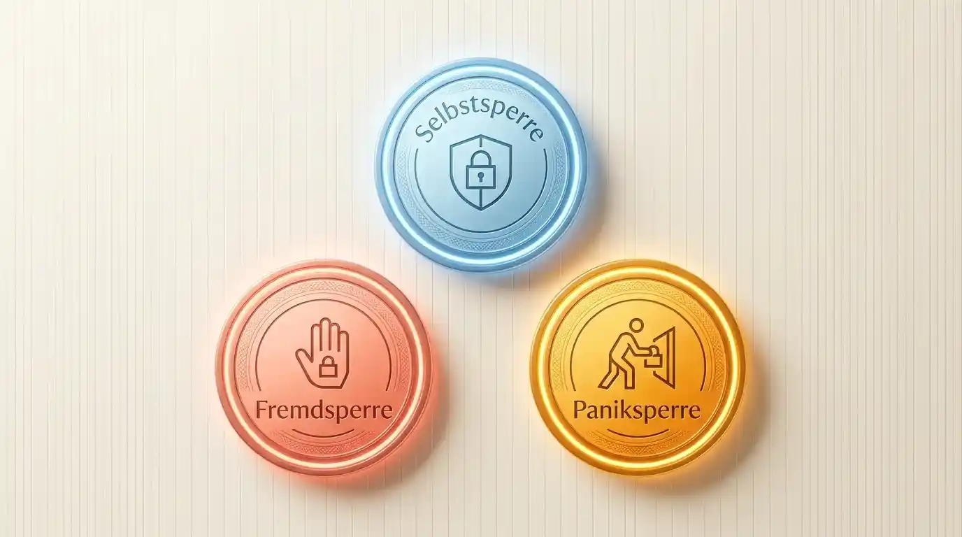 Vergleich der drei OASIS-Sperrtypen Selbstsperre, Fremdsperre und Panik-Button